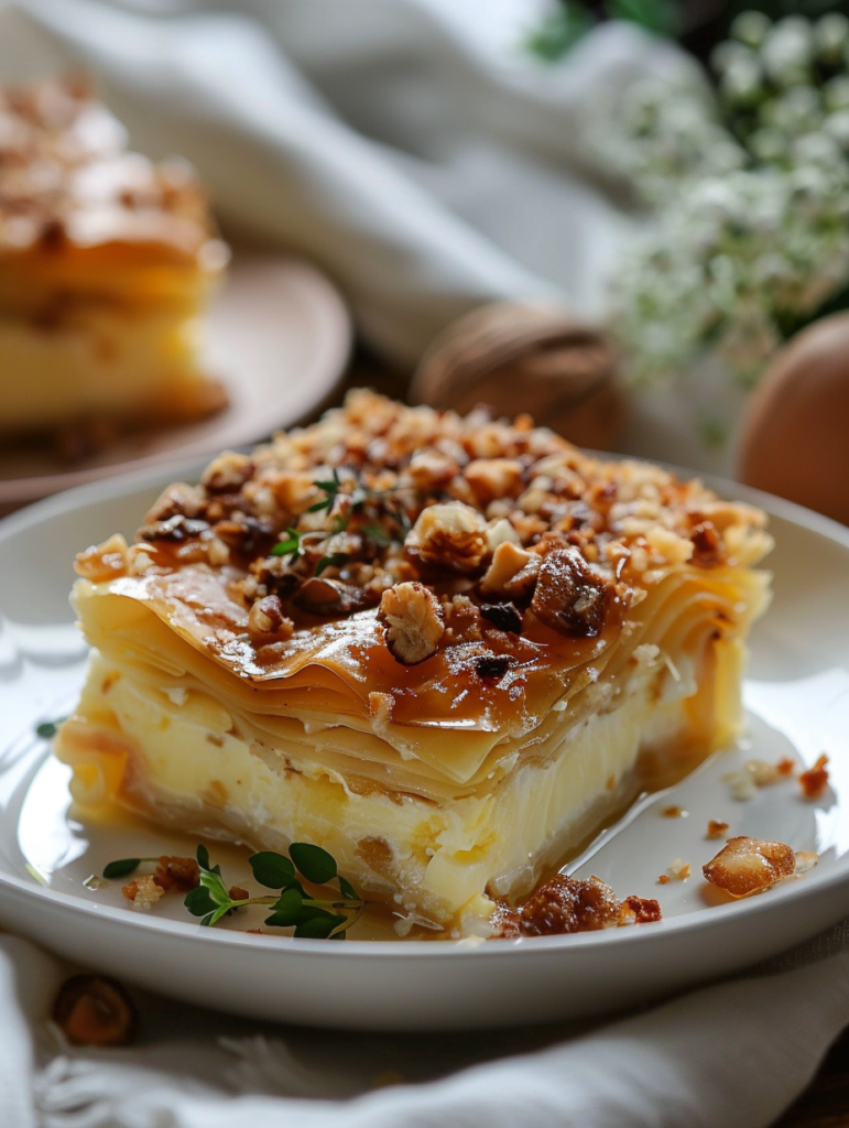 Baklava Bread Pudding: The Best Fusion Dessert You Must Try 8 creamy slice of baklava bread pudding served warm