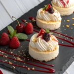 Mini Cheesecake Pavlovas: The Perfect Bite-Sized Dessert for Any Occasion 2 Mini pavlovas plated for presentation