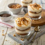 No Bake Salted Caramel Cheesecake Cups – The Ultimate Easy Dessert Guide 3 no bake salted caramel cheesecake cups with caramel drizzle