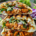 Tandoori Chicken Naan Buns – The Ultimate Homemade Fusion Delight 5 filled tandoori chicken naan buns with toppings